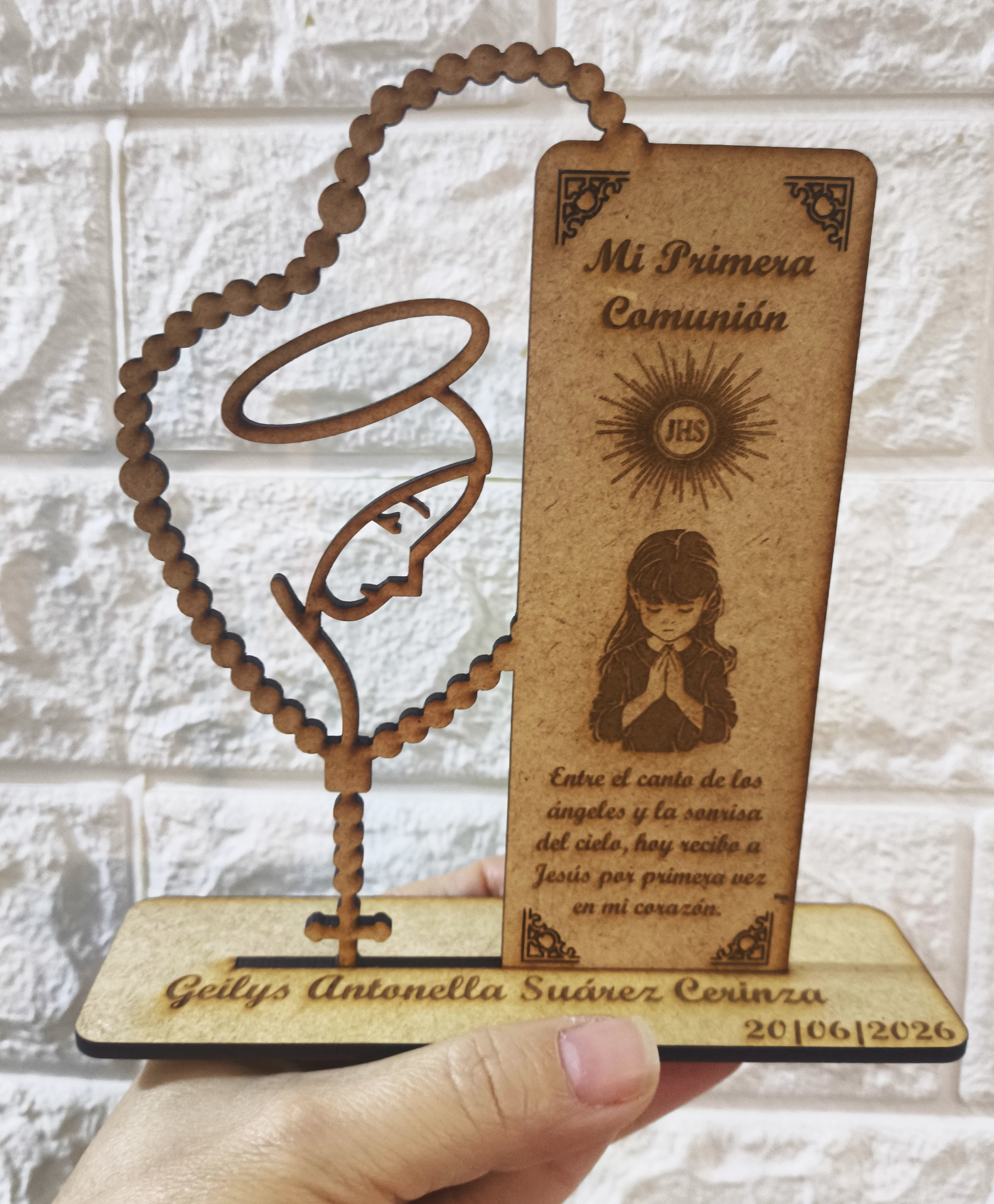 Rosario con placa de Primera Comunión (Niña)