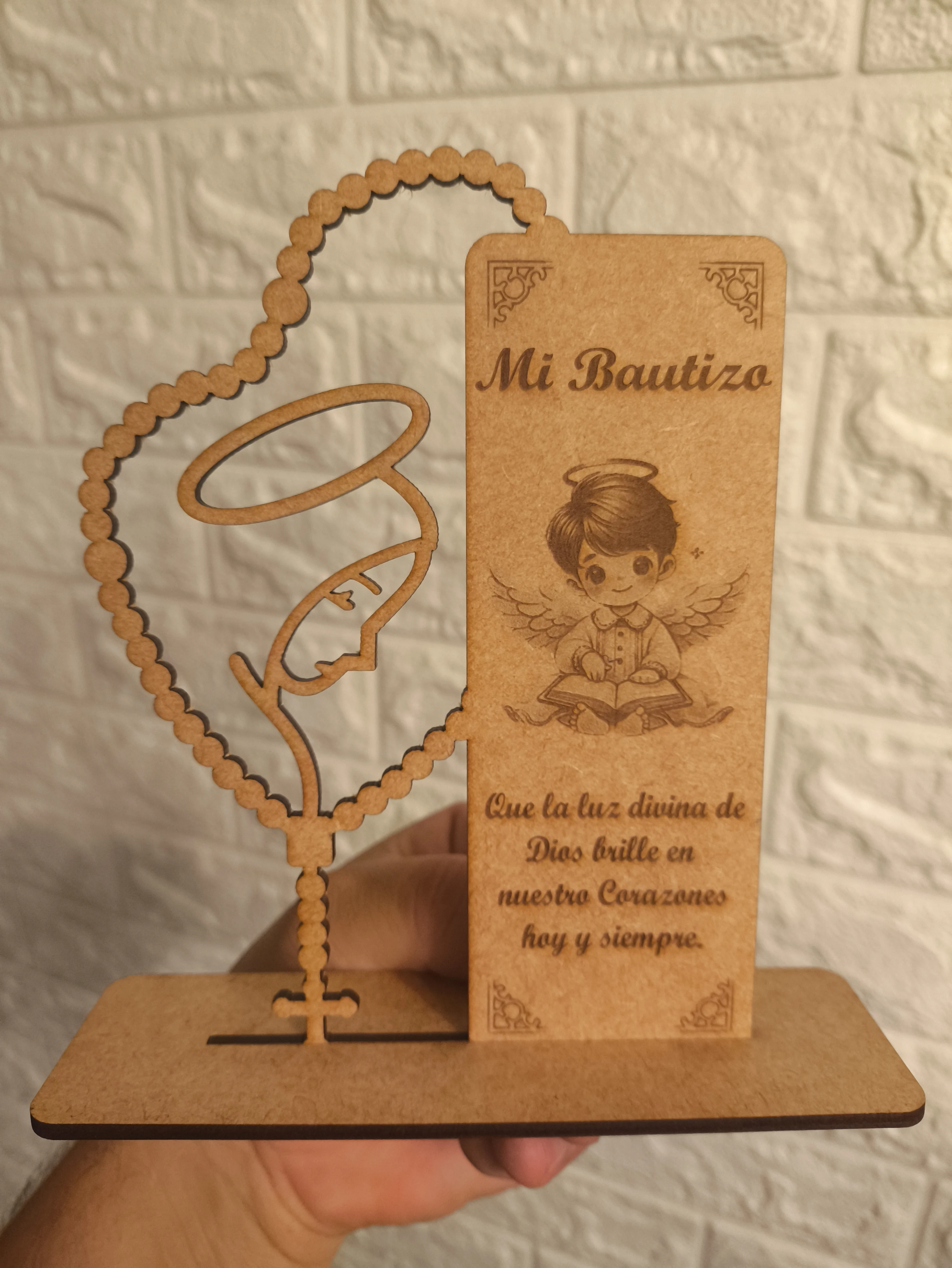Rosario con placa de Mi Bautizo (Niño)